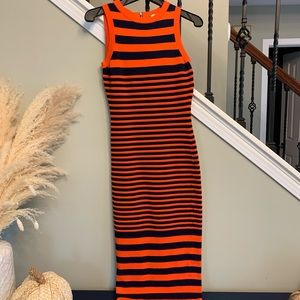 Milly Striped Ottoman Midi Dress